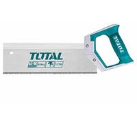 TOTAL - Serrucho Costilla | Longitud de 300 mm | Grosor de 0,8 mm | Hoja de Doble Corte | Sierra Para Cortar Madera | Ideal Para Trabajos de Carpintero | Con Protector de Dientes