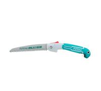 TOTAL - Sierra de Poda Plegable - 43 x 14 x 5,5 cm - Azul - Longitud de 180 mm - Sierra de Poda con Triple Dentado para Corte Rápido en Jardinería