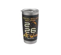 Total Solar Eclipse 2026 At Sea Cruise Ship Family Match Vaso térmico de acero inoxidable de doble pared