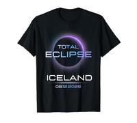 Total Solar Eclipse Iceland 8 12 2026 Totality Astronomy Camiseta gráfica económica, Hombre, Negro, XL