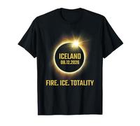 Total Solar Iceland Eclipse 2026 Fire Ice Totality Camiseta