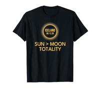 Total Solar Iceland Eclipse 2026 Totality Sun and Moon Camiseta