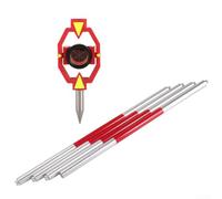 Total Station - Juego de varillas de medición con 4 postes de aleación de aluminio y espejo de prueba para medición precisa en aplicaciones de metro, túnel, minería y carretera (17,5 mm)