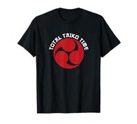 Total Taiko Time Pun Red Mitsudomoe Taiko Baterista Camiseta