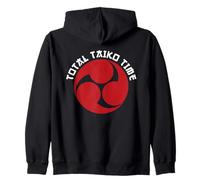 Total Taiko Time Pun Red Mitsudomoe Taiko Baterista Sudadera con Capucha