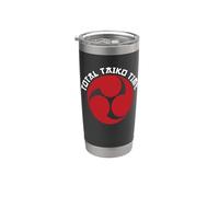 Total Taiko Time Pun Red Mitsudomoe Taiko Baterista Vaso térmico de acero inoxidable de doble pared
