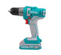 TOTAL - Taladro Atornillador a Batería - 20V - incluye una Batería de 2 Ah y cargador - Portabrocas con Autobloqueo - Máximo Par 45 Nm - Ideal para Bricolaje y Proyectos en Casa - Azul