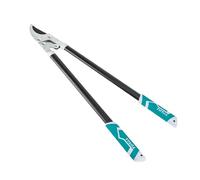 TOTAL - Tijera de Podar Extra | 24,5 x 22,5 x 20,7 cm | Azul | Longitud de 760 mm | Tijera de Podar a Dos Manos para Jardinería de Precisión