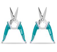 TOTAL - Tijeras de Electricistas - Con cuchilla dentada pelacables - Acero Inoxidable - 178 mm - Ideal para Proyectos Eléctricos (Paquete de 2)