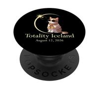 Totalidad Islandia Eclipse Cat Astronomía Minimalista PopSockets PopGrip Adhesivo
