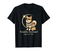 Totalidad Islandia Eclipse de Perro Pastor islandés Camiseta gráfica económica, Hombre, Negro, XL