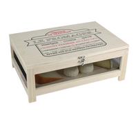 Totally Addict Caja de Queso con Bandeja en Madera Clara, Diseño Bistrot, 39x27x15 cm