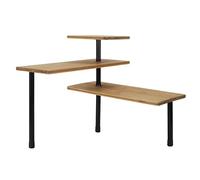 THE HOME DECO FACTORY Totally Addict KB5843 - Estantería Angular Modular (3 Niveles, bambú, Metal y Polipropileno, 43 x 43 x 38 cm), Color marrón