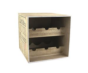 Totally Addict KV7210 Porte - Bouteilles Caisse de vin 6, 30 x 33 x 30 cm, marrón/Negro