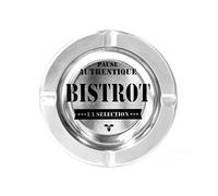 Totally Addict TB1013 cenicero Bistrot, Metal, Negro/Plata, 13,5 x 13,5 x 1,7 cm
