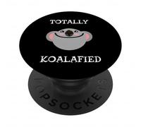 Totally Koalafied Vintage Zoo Animal Lover Cute Koala Juego de Palabras PopSockets PopGrip Adhesivo