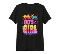 Totally RAD 80s Girl Retro Vibrante Nostalgia Throwback Party Camiseta Premium