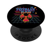Totally RAD Funny 80s Retro Radical Radiation Hazmat Humor PopSockets PopGrip Adhesivo