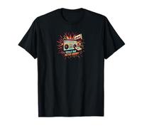 Totally Rad Retro 80s Boombox Joystick Cassette Tape Energy Camiseta
