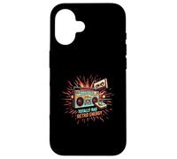 Totally Rad Retro 80s Boombox Joystick Cassette Tape Energy Carcasa para iPhone 16