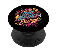 Totally Rad Retro Energy 80s 90s Vibes PopSockets PopGrip Adhesivo