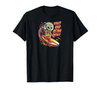 Totally Rad Retro Energy Alien Space Surfer Design Camiseta