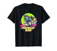 Totally RAD Retro Vintage 80s 90s Miniature Schnauzer Lover Camiseta