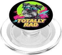 Totally RAD Retro Vintage 80s 90s Miniature Schnauzer Lover PopSockets PopGrip para MagSafe