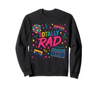 Totally RAD Vintage 80s Vibe Tipografía Fiesta Retroceso Sudadera