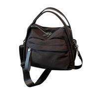 Tote Bag - 25x20x12cm Nylon Crossboďy Shoulder Bag | Elegant Solid Color Zipper Handbag Soft Top Handle Wallet Style Versatile Women Fashion Shoulder CrossbodyBag