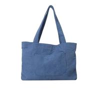 Tote Bag Bolso Mujer Grande con Cremallera Bolsa Compra de Gran Capacidad Bolsos Shopper Tela Bolso de Hombro para Escuela Universidad Viajes (Azul)