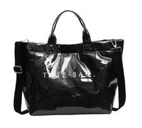 Tote Bag Damen Casual Handtasche Leicht Shopper Tasche Große Daily Tragetasche Modisch Schultertasche mit Schultergurt Retro Umhängetasche Trendig Weekender für Arbeit Reise Shopping Schule, 01-negro