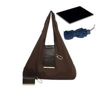 Tote Bag for Women,PU Leather Fashion Purses - Lightweight Expandable Key Ring Tote - for Students Teachers Travel Outdoor School Shopping Office Work Beach Picnic Daily Outing Commute, Dark Coffee