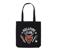 Grupo Erik Tote Bag Tela Stranger Things Merchandising - Bolso Shopper Grande Mujer y Hombre con asas cómodas, Negro - Bolsa Compra Plegable Reutilizable 37x39cm | Regalos originales Mujer y Hombre