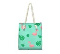 Tote Bag Tela Animales Hoja Palma Cartera de Mano Mujer Poliéster Bolso Playa Reutilizable Bolsas Viaje Plegable Bolsa Tela Mujer Bolsa Compra Totebag Bolso de Mano Tote Bags Cremallera 36x37cm/2