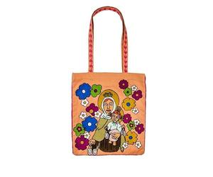 Tote Bag Virgen del Carmen de Tela de Colores Marrones 37x2x42 cm