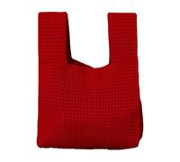 Tote Bags, Christmas Handbag, Festive Shopping Bags,Bags, Hand Knit Christmas Tote Bags for Women Small Christmas Bags for Kids’ Treats and Presents, 12.6in, Red