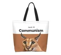 Tote Bolsos de Hombro de Lienzo Bolsa de compras linda del comunismo personalizada para mujeres compras caracal de comestibles duraderas de gran capacidad Loisirs Confort Regalos de vacaciones