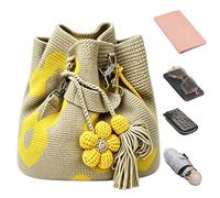 Tote De Ganchillo Con Flores Hecho A Mano Bolso De Hombro Con Borlas