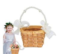 Tote Flower Girl - Cradla De Encaje De Tela, Bandeja De Gemas Vintage, Cuenco De Cinta | Delicados Decors Elegantes Dispersión De Extraordinarios Caddy, Encantador Catcher Festive para