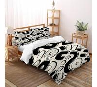 tótem Blanco y Negro Edredón De Doble Capa Poliéster Chaqueta De Edredón De Microfibra Impresión 3D Juego De Ropa De Cama De 3 Piezas King(220x240cm)