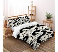 tótem Blanco y Negro Edredón De Doble Capa Poliéster Chaqueta De Edredón De Microfibra Impresión 3D Juego De Ropa De Cama De 3 Piezas Super King(260x220cm)
