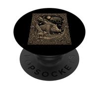 Tótem Celestial de la Carta del Tarot del jabalí PopSockets PopGrip Adhesivo