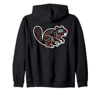 Tótem Constructor de espíritu Castor Estilo noroeste del Pacífico Sudadera con Capucha