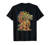 Tótem de Jaguar Serpiente Azteca con glifos mayas Camiseta