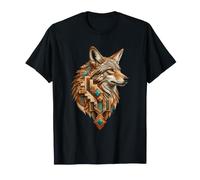Tótem geométrico de Lobo Coyote Tribal Nativo Camiseta