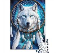 Tótem Lobo Blanco Puzzle de 1000 Piezas Papel para Adultos Ambiente Soñado Juego de Puzzle 1000 Piezas Familia Decoración Regalo 70x50cm/1000pcs