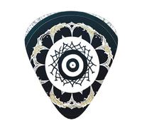 Tótem redondo blanco y negro, 12 púas de guitarra por paquete, disponibles en 3 grosores diferentes, adecuadas para guitarras eléctricas, ukeleles, etc.
