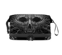 Totem Shaman Head Werewolf Voodoo - Bolsa de cosméticos de doble capa para mujeres y niñas, neceser de viaje para maquillaje, práctica bolsa organizadora con compartimento para cepillos, multicolor,