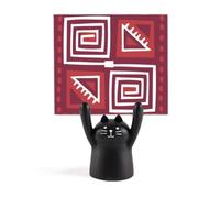 Tótems de México de color vino tinto para notas de civilización antigua con dibujos animados de gato negro decoración